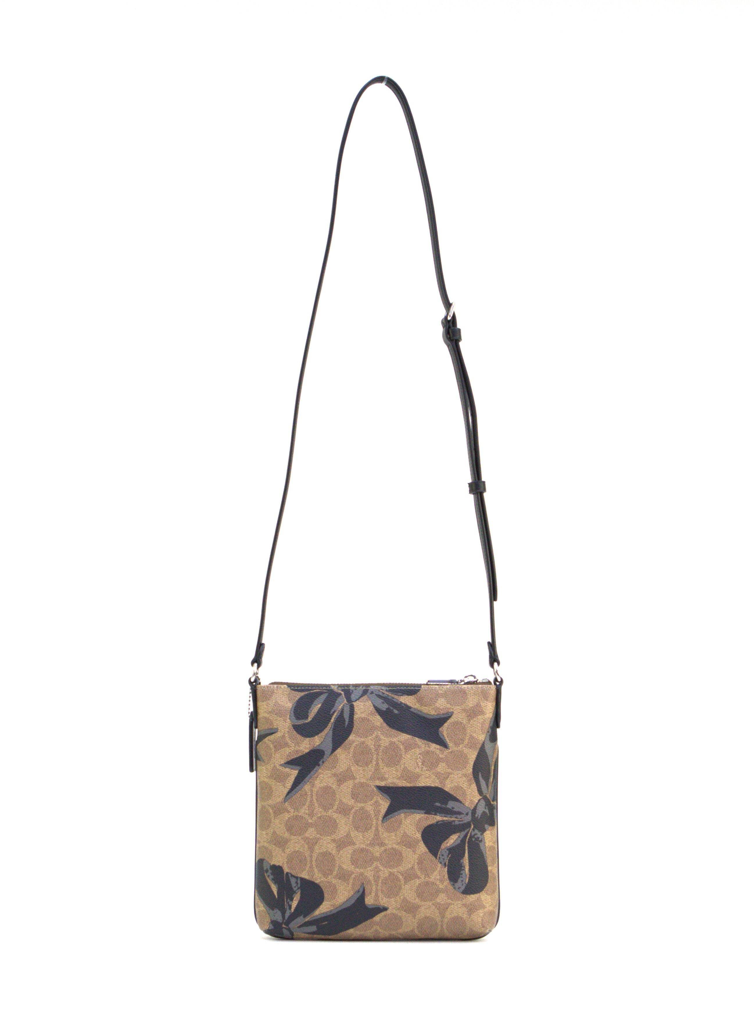 Coach Mini Rowan File Bag In Signature Canvas With Bow Print