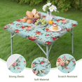 thumbnail image 4 of Pioneer Flower Floral Print Pattern Square Fitted Tablecloth with Elastic Edge,Square Table Cover,Washable Elastic Table Cover for Home Kitchen Party Decor 36"x36", 4 of 6