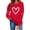 Red-4, variant on Women's Valentine's Sweatshirt Long Sleeve Bow Print Crewneck Pullover Top for Romantic Red-1 XS