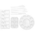 thumbnail image 3 of Qiilu Spatula Set, Professional Color Palette Plastic White For Mixing Paint For Drawing, 3 of 8