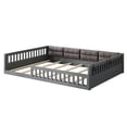 thumbnail image 5 of Jopath Full Size Upholstered Platform Bed with Guardrail and Pillow,Wood Floor Bed for Teen Boys Girls Gray, 5 of 9