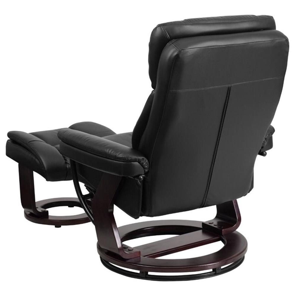 Bowery Hill LeatherSoft Black Recliner Integrated Headrest 41.25"H x 33"W x 44.5"D