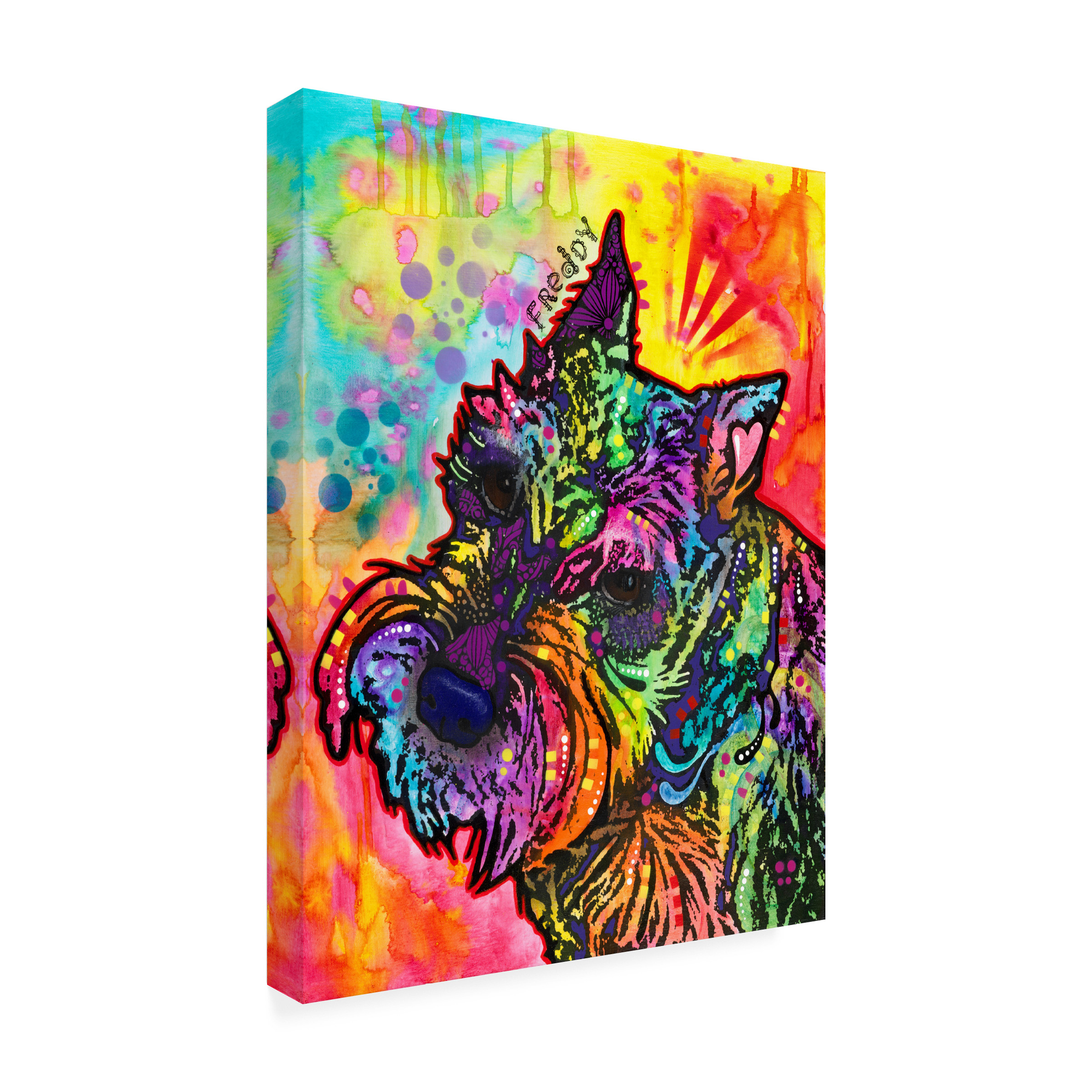 Trademark Fine Art 'Freddy the Schnauzer' Canvas Art by Dean Russo