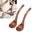 thumbnail image 3 of Wooden Spoon Set Kit for Porridge Coffee Dessert - 2Pcs Long Handle Wood Scoop Ladle, 3 of 8