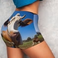 thumbnail image 4 of Fotbe Blue Sky Meadow Cute Cow Shorts Sin Costuras – Shorts Deportivos de Cintura Alta para Mujer, Elásticos para Gimnasio, Yoga, Running o Ciclismo-XX-Large, 4 of 8