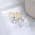 thumbnail image 3 of CZ Heart Shaped Cartilage Hoop Earrings for Women 925 Sterling Silver Cubic Zirconia Hollow Love Huggie Hoops Earring Cuffs, 3 of 6