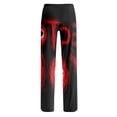 thumbnail image 5 of JULMCOMO Halloween Pajamas Pants for Women Pumpkin Blood Print Drawstring Elastic Waisted Casual Pjs Funny Print Loose Fit Comfy Sleepwear Lounge Pants Black 2XL, 5 of 5
