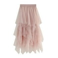 thumbnail image 5 of Women's Irregular Mesh Half Skirt Medium Length High Waisted Versatile Slimming Skirt - Suitable for Holiday, Beach, Dating, Party, 5 of 5