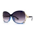 thumbnail image 3 of Womens Rhinestone Jewel Butterfly Exposed Lens Diva Sunglasses Blue Smoke, 3 of 5