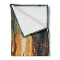 thumbnail image 2 of Occult Soft Flannel Fleece Throw Blanket, Lost Dog in Forest Theme over Trees Adventure Spooky Design Elements, Cozy Plush for Indoor and Outdoor Use, 60" x 80", Orange Brown, by Ambesonne, 2 of 5