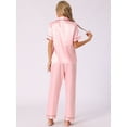 thumbnail image 3 of DARING DIVA Women's 2 Pcs Button Down Pajama Set XL Pink, 3 of 5