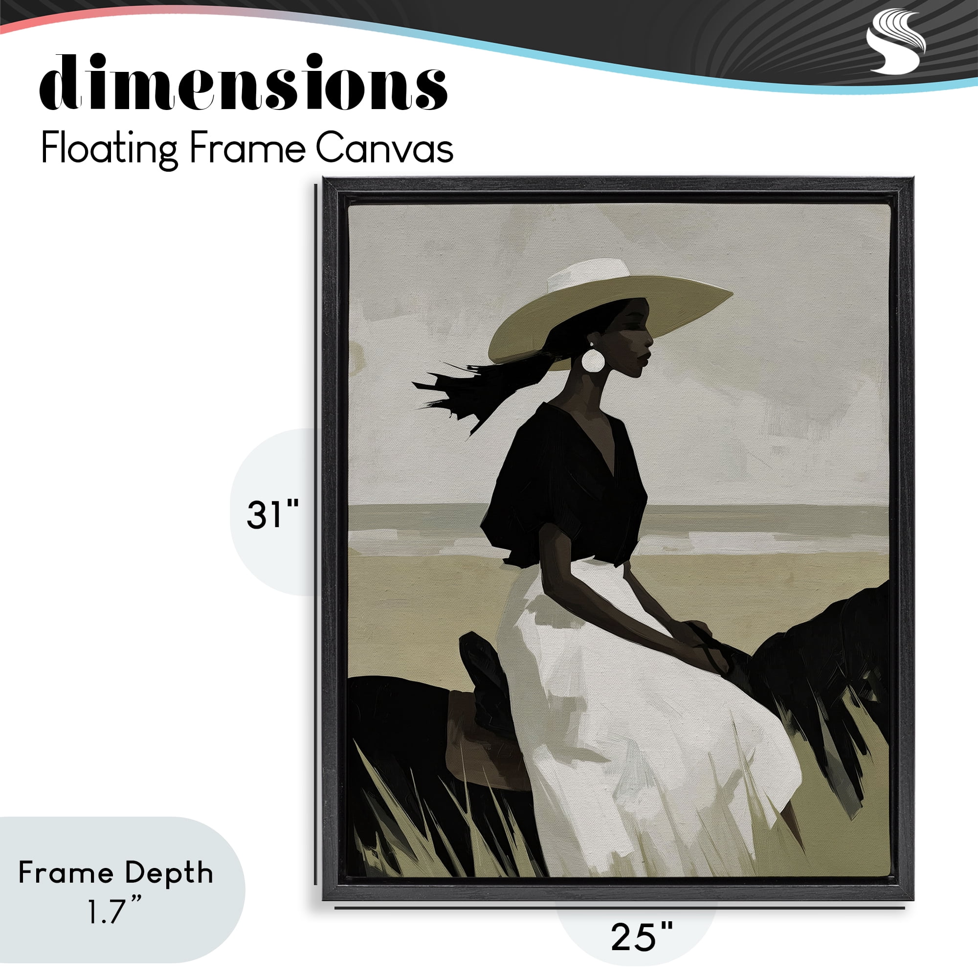Stupell Industries Equestrian Windswept Muse Black Framed Floater Canvas Wall Art, design by Svetlana Aleynikova
