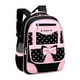thumbnail image 2 of Mochila escolar para niños de 6 a 12 años, conjunto de mochila escolar para niña, linda mochila escolar con lazo rosa y negro, mochila escolar Kawaii para comenzar, conjunto rosa de tamaño pequeño, 2 of 3