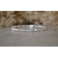 thumbnail image 2 of Gray Moonstone 3mm Round Shape Faceted Cut Beads 7 inch Silver Plated Clasp Bracelet for men, women, unisex. Link Chain Stacking Bracelet.|LINK_03402, 2 of 5