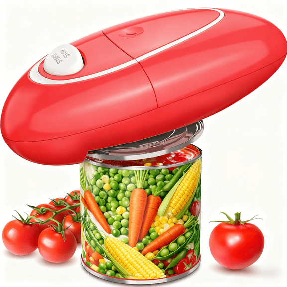 Earnlytozv Electric Can Opener, One-Touch Smooth Edge for All Cans, Battery Operated for Seniors