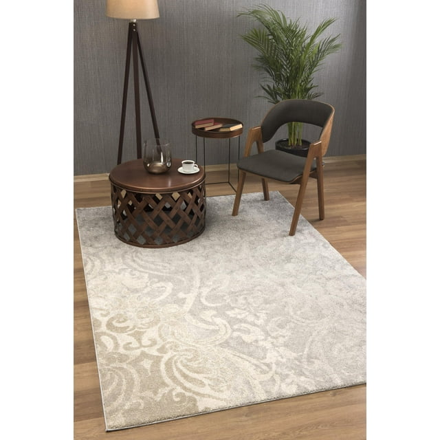 Rug Branch New Zealand Plush Collection Tapis Moderne Doux Et Durable Haute Densité Damask
