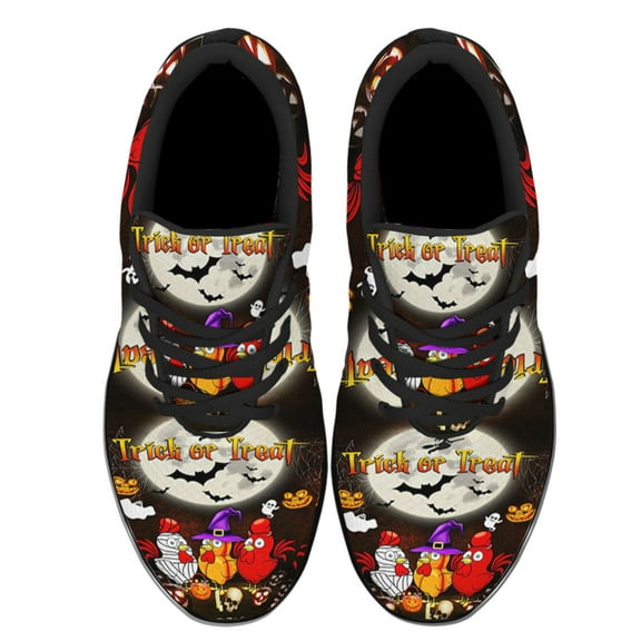 Chicken Pumpkin Halloween Costume Shoes Women's Fashion Sneakers Tennis Running Shoes for Men Women Black Size 3.5