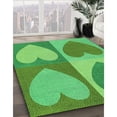 thumbnail image 2 of Ahgly Company Indoor Square Patterned Neon Green Area Rugs, 6' Square, 2 of 6