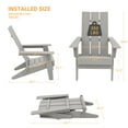 thumbnail image 4 of ACEGOSES Folding Adirondack Chair,Outdoor Patio Chair w/ Wide Armrests, Light Gray/4Pcs, 4 of 9