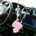 thumbnail image 2 of Fashion Diamond Car Accessorie Bling Hairball Pendant Auto Rearview Mirror Pendant Birthday Gift Auto Decoraction Ornaments, 2 of 5