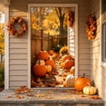 thumbnail image 5 of 72 x 35 Inch Happy Thanksgiving Banner Door Cover, Fall Harvest Themed Porch Sign, Large Front Door Wall Backdrop for Indoor Outdoor Party Decorations and Photo Booth Props, #02, 5 of 6
