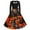 Orange #09, variant on Nmnitkp Halloween Dresses High Quality Fabric Halloween Dress for Women 1950s Vintage Pumpkin Printed Long Sleeve V Neck Plus Size Evening Prom Dresses with Belt Popular Style Gothic Dress