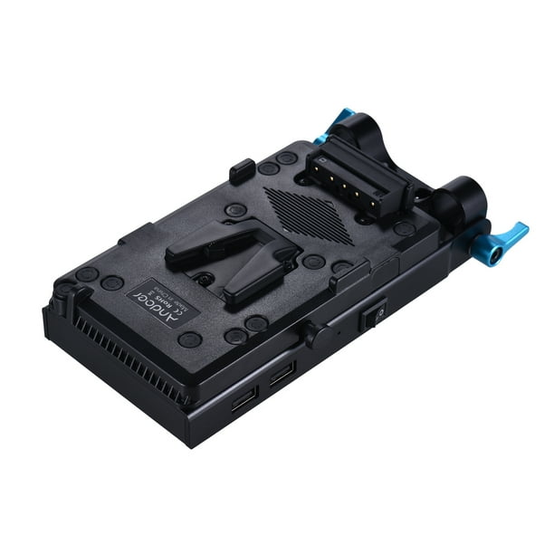 Placa adaptadora Adaptador de placa de batería V-lock con pinza para varilla de doble agujero de 15 mm NP-FW50 Adaptador de baterías Dummy para BMCC BMPCC Sony A7S A7S A7R A7II A7SII A7SII A Andoer Placa adaptadora