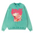 thumbnail image 3 of Sudadera con capucha vintage desgastada y lavada, con bonito conejo, para hombre, ropa deportiva holgada, tops de algodón a la moda, sudadera holgada de gran tamaño, 3 of 5