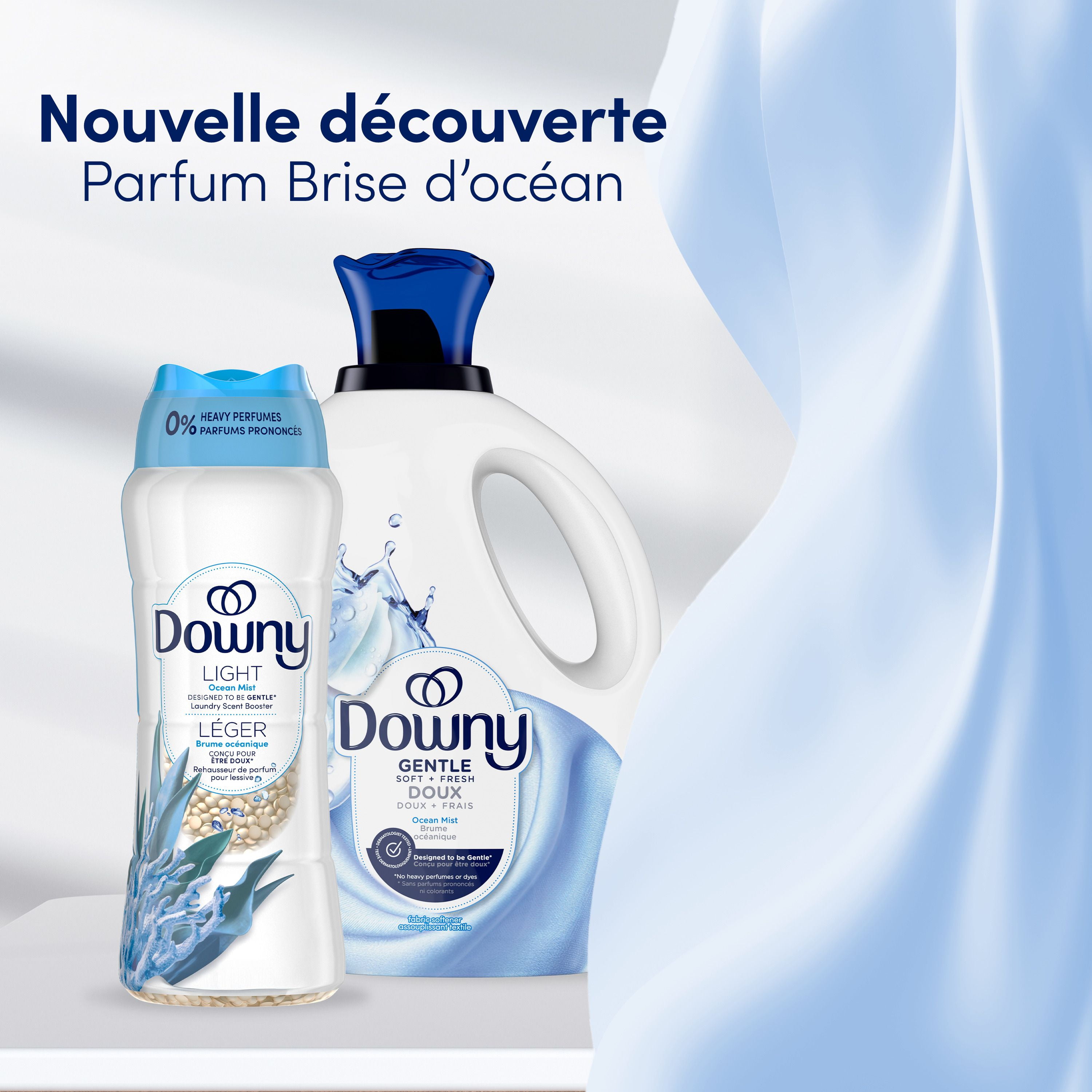 Downy Light Laundry Scent Booster Beads, Ocean Mist Scent, In-wash fabric beads designed to be gentle with a light boost of scent, No Heavy Perfumes