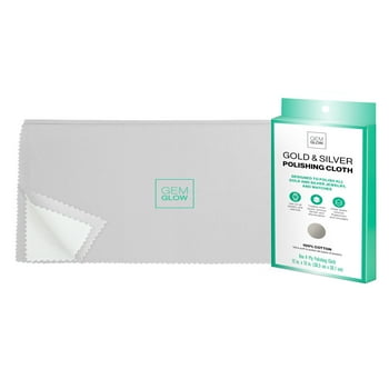 Gem Glow Professional Polishing Cloth, 4-ply, 100% Cotton, Removes Tarnish on Gold & Silver Jewelry & Watches