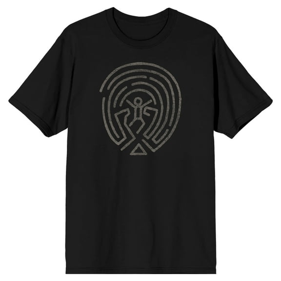 Westworld Maze Line Art Men's Black T-shirt-XL