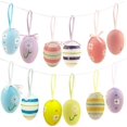 thumbnail image 1 of Huevos decorativos de plástico Paquete de 12 huevos de Pascua con cintas Manualidades Huevos de Pascua decorativos de Pascua Decoraciones colgantes de primavera Huevos de Pascua decorativos con hermos JFHHH pequeña, 1 of 1