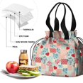 thumbnail image 4 of Pioneer Flower Floral Print Pattern Drawstring Lunch Bag Women - Drawstring Lunch Bag Insulated for Work Office - Stain-Resistant Large Lunchbags for Women with Multi-Pockets, 4 of 6