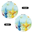 thumbnail image 2 of Qekee Pikmin Print Compact Makeup Mirror Folding Mini Pocket Mirror Portable Hand Mirror Double-Sided 2 x 1x Magnification for Woman Girls-Round Shape, 2 of 9