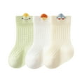 thumbnail image 2 of NAISIBABY Baby Socks 3-Pack, Mid-Cut Breathable Cotton Non Slip Baby Stretch Soft Socks Green 1T, 2 of 9