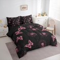 thumbnail image 3 of jejeloiu Butterfly 7-Piece Twin Bedding Sets,Rustic Flower Floral Bedding Comforter Set,Pink Dandelion Sheet Sets For Girls,Breathable Home Decor Reversible, 3 of 8