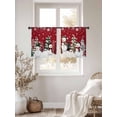 thumbnail image 2 of Semi Sheer Window Curtains 54 Inches Long, Red Christmas Rod Pocket Voile Silky Chiffon Curtain Treatment Drapes for Kitchen, Living Room, Snowman Xmas Tree Winter Snowflake 52"x54", 2 Panels, 2 of 9