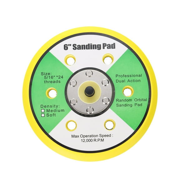 6" Hook and Loop Backing Sanding Pads with 5/16"-24 Thread, Y B 1Pcs