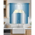 thumbnail image 2 of Blue Ombre Swag Valance and Tier Curtains 24'' Length Set, Blue White Gradient Modern Abstract Art Light Filtering Kitchen Curtains, Tier Curtain Valances for Bathroom/Living Room/Bedroom/Café, 2 of 6