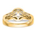 thumbnail image 5 of Solid 14k Yellow Gold Round Diamond Side-Stones with CZ Cubic Zirconia Center Stone Halo Engagement Ring Size 8.5, 5 of 8