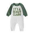 thumbnail image 2 of Elippeo Baby Snap-up Christmas Jumpsuit Letter Print Round Neck Long Sleeve Raglan Romper 3 6 12 18 Months, 2 of 10