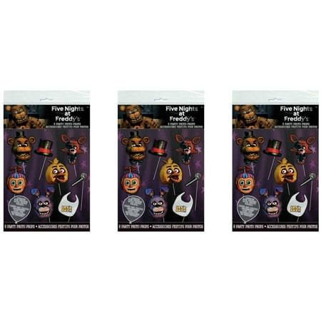 (3 Pack) Five Nights at Freddy's Photo Booth Props, 8pc