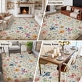 thumbnail image 5 of Large Area Rugs for Living Room Bedroom, Pink Spring Floral 8'x10' Rug Washable Carpet Runner Indoor Outdoor, Elegant Pastoral Flowers Butterflies Vintage Non Slip Floor Mats Rug for Kitchen, Patio, 5 of 8