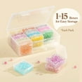 thumbnail image 2 of Lifewit 3 Pack(45Pcs) Small Bead Organizers and Storage, Plastic Craft Organizers and Storage with Hinged Lid, for Bracelet Jewelry Making Kits, Small Parts, Nails, Clear, 2 of 12