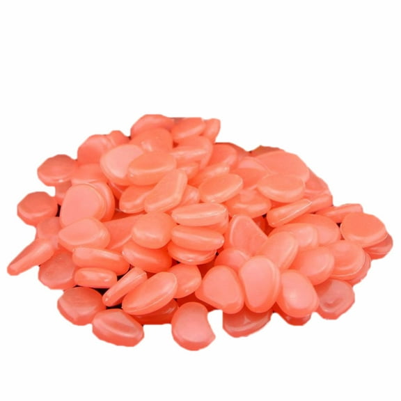 VogueV Clearance! Glow in The Dark Pebbles: Glow Stones - Glowing Rocks Decor for Garden, Fish Tank, Aquarium, Walkway, Driveway, Plant Pots, Bonsai (50PCS, Orange Red)