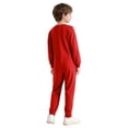 thumbnail image 5 of Hansber Unisex Kids One Piece Zip-Back Jumpsuit Special Needs Adaptive Romper Long Sleeve Plain Overalls Red 16, 5 of 6