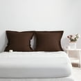 thumbnail image 5 of Super Soft Brushed Microfiber Euro Pillow Shams Set of 2, Machine Washable Square Pillow Cases, 26 x 26 inches, Chocolate, 5 of 7