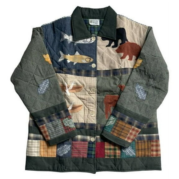 Patchmagic by Patchmagic Walk Outdoor-Inspired Cotton Jacket, Lightweight, Regular Fit, Mid-Length, Quilted, Long Sleeve