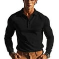 thumbnail image 2 of Golf Shirts for Men Long Sleeve T-Shirts Mens Casual Solid Waffleknit Pullover Button Collared Breathable Athletic Workout Tees Tops, 2 of 8