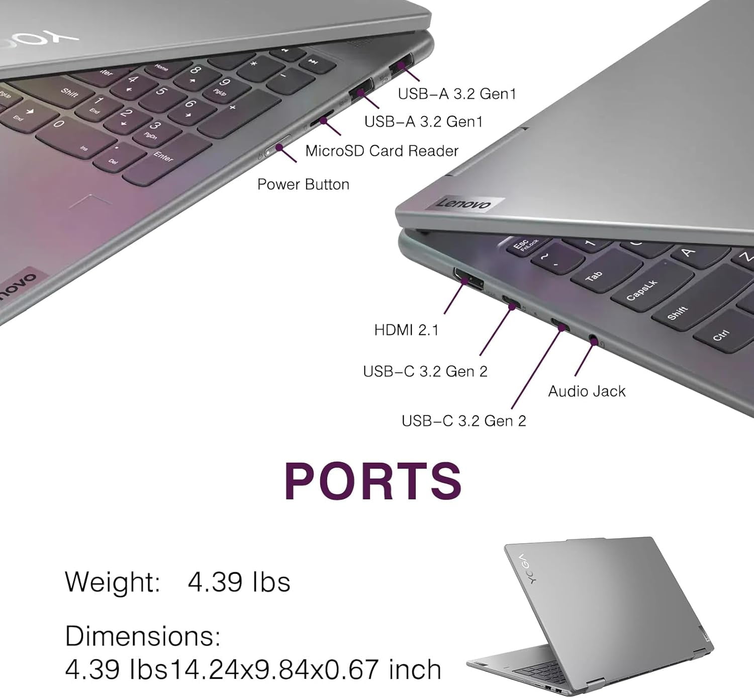 Lenovo Yoga 7 2-in-1 16" 2K Touchscreen Laptop - AMD Ryzen 7 8840HS, Windows 11 Pro, Fingerprint, Backlit Keyboard (16GB LPDDR5X RAM | 1TB SSD)